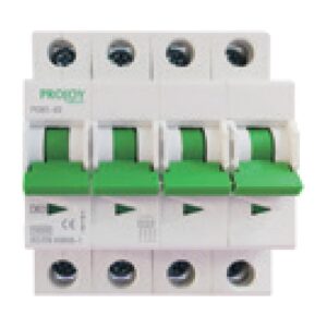 Întrerupător automat AC Projoy PEM1-63, 63 A, 4P, curbă C, MX+OF