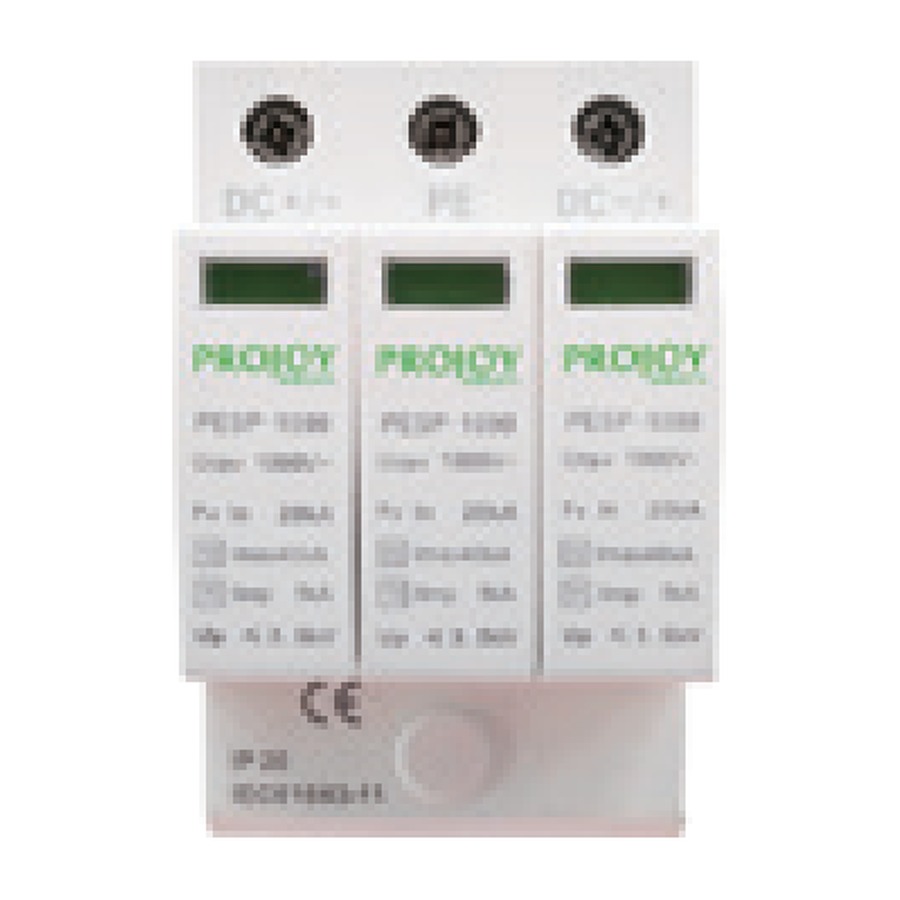 Descărcător de supratensiune DC Projoy PESP-1000, Tip 2, 1000 V DC, 3P 1 Descărcător de supratensiune DC Projoy PESP-1000, Tip 2, 1000 V DC, 3P
