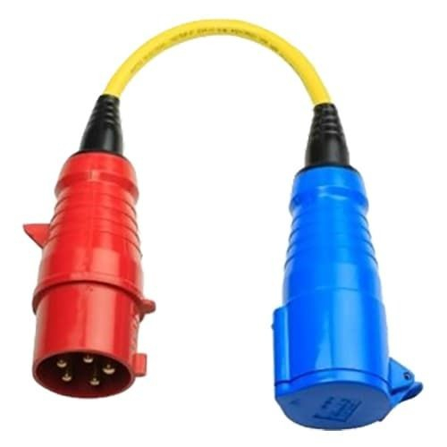 Adapter Cord 32A/3 to single ph.-CEE Plug 5P/CEE Coupling 3P 1 Adapter Cord 32A/3 to single ph.-CEE Plug 5P/CEE Coupling 3P
